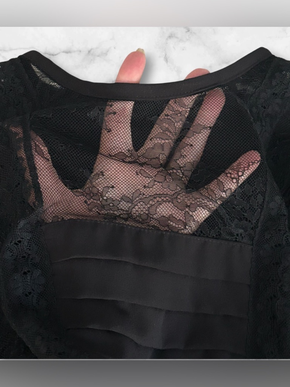 Zara Basic Collection Black Crop Top Lace Details Romantic Sheer Chic Size L - Picture 4 of 10